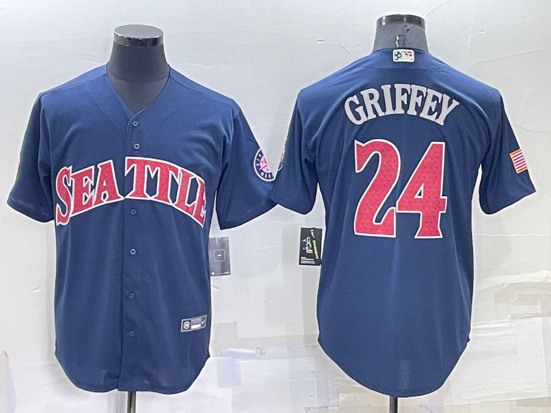 Men Seattle Mariners #24 Griffey Blue 2022 MLB Jersey->seattle mariners->MLB Jersey